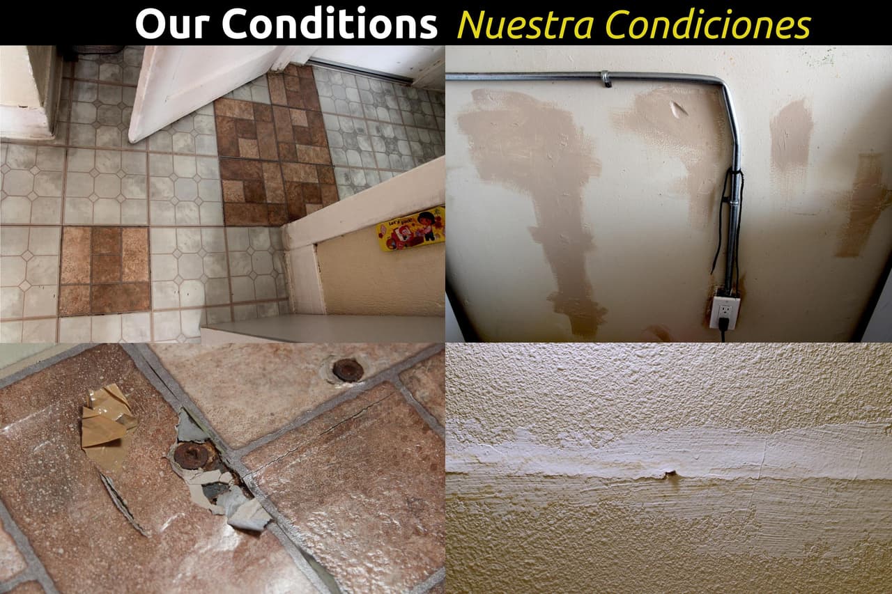 Pisos en mal estado.