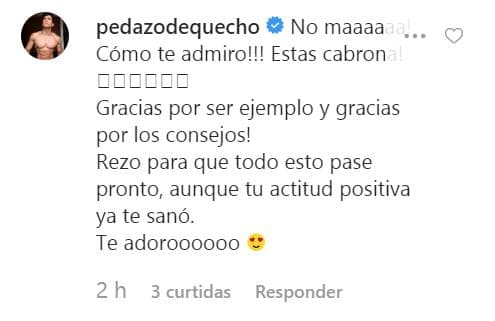 El actor Jesús Manuel Muñoz, mejor conocido como Quecho Muñoz, le prometió rezar para que se mejore.