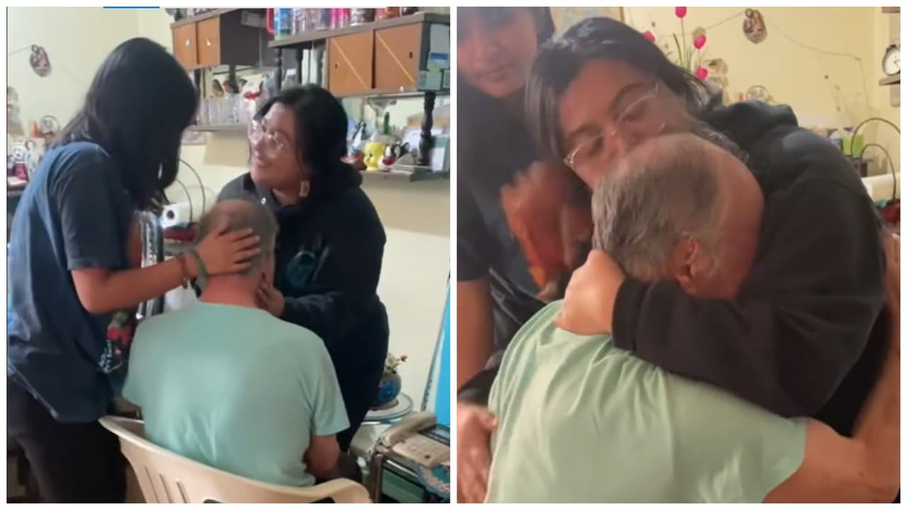 Jóvenes sorprenden a su abuelito tras 10 años sin verlo: su reacción al verlas se hizo viral