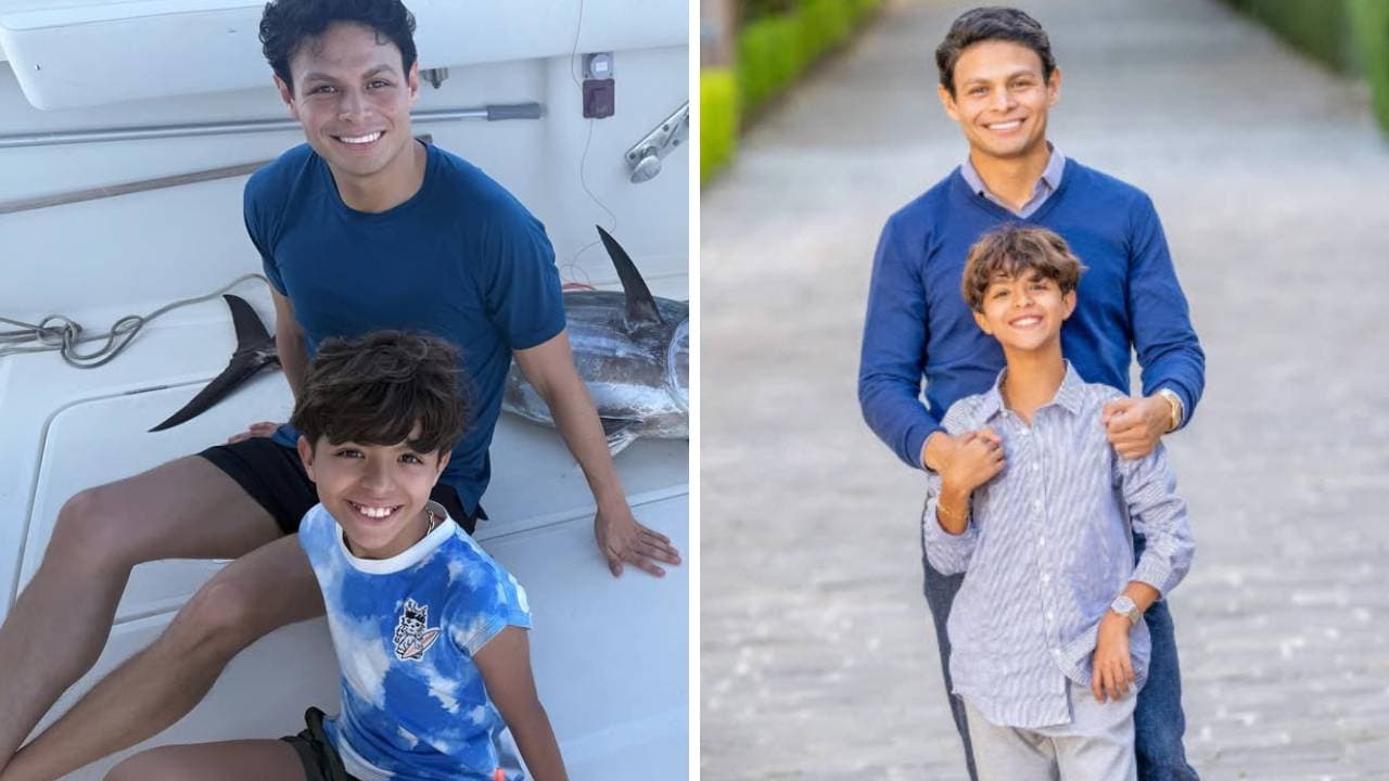 Giovanni Medina y su hijo Emmanuel, de 10 años.