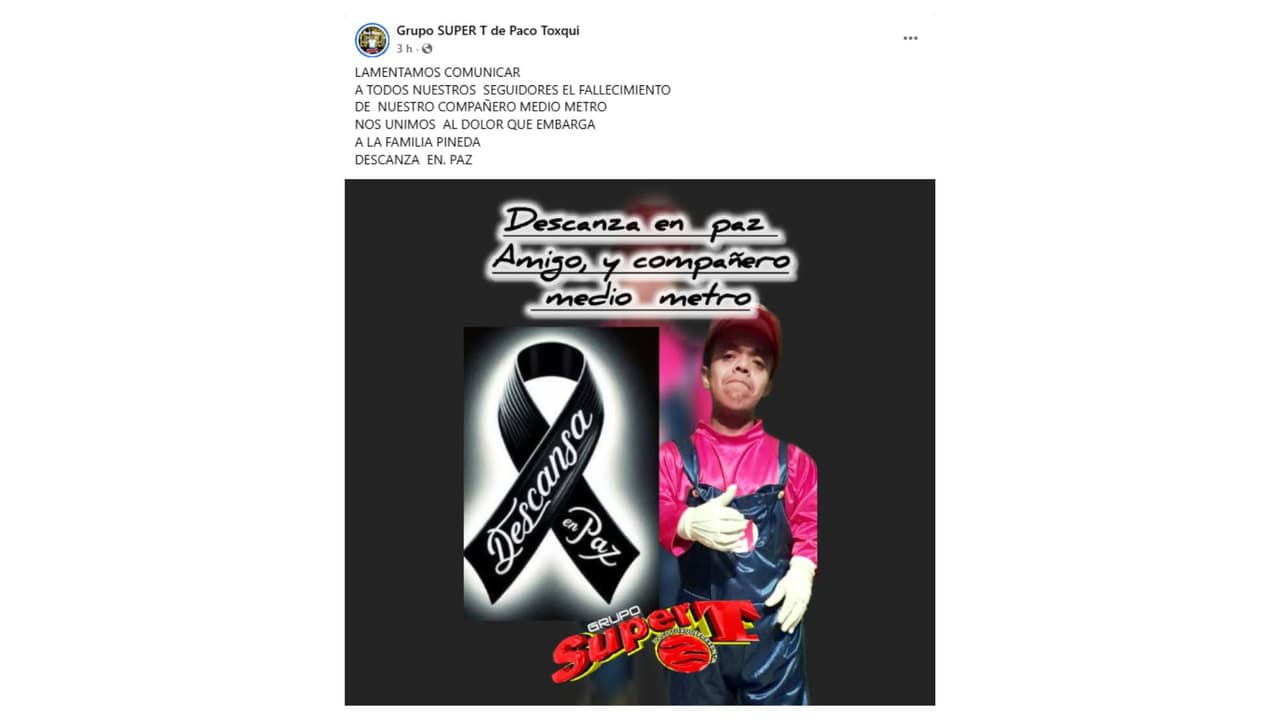 Reportan muerte de Medio Metro Original.