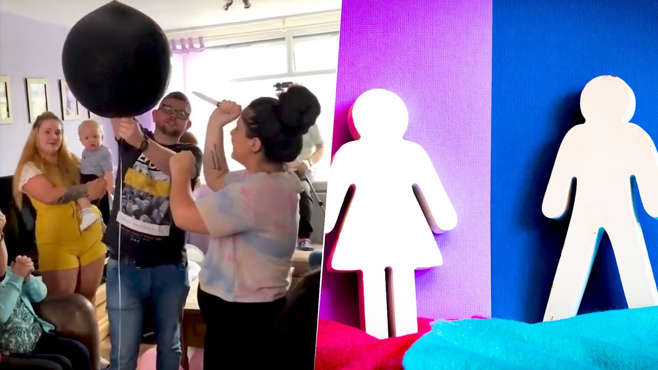 Pareja rompe un globo en una gender reveal party y el confeti no es rosa ni azul: ¿por qué?