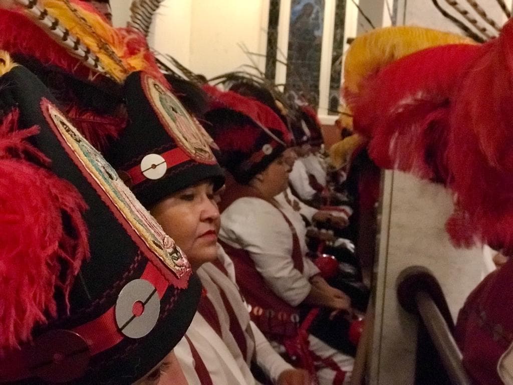 El grupo de matachines también estubo presente