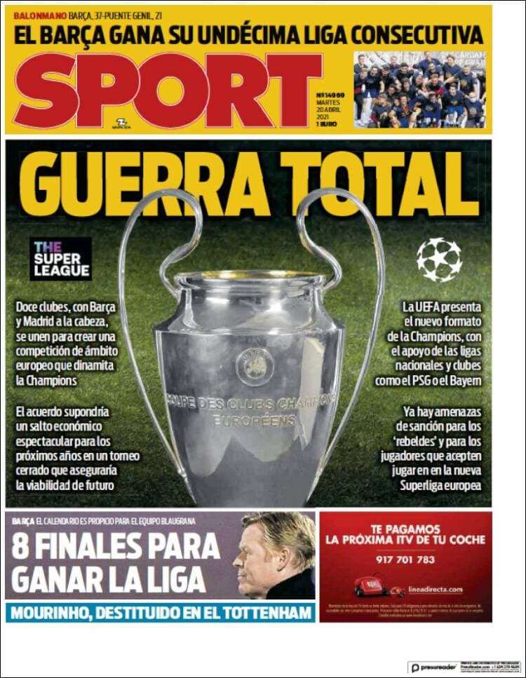 Estos son algunos encabezados de los medios de comunicación.