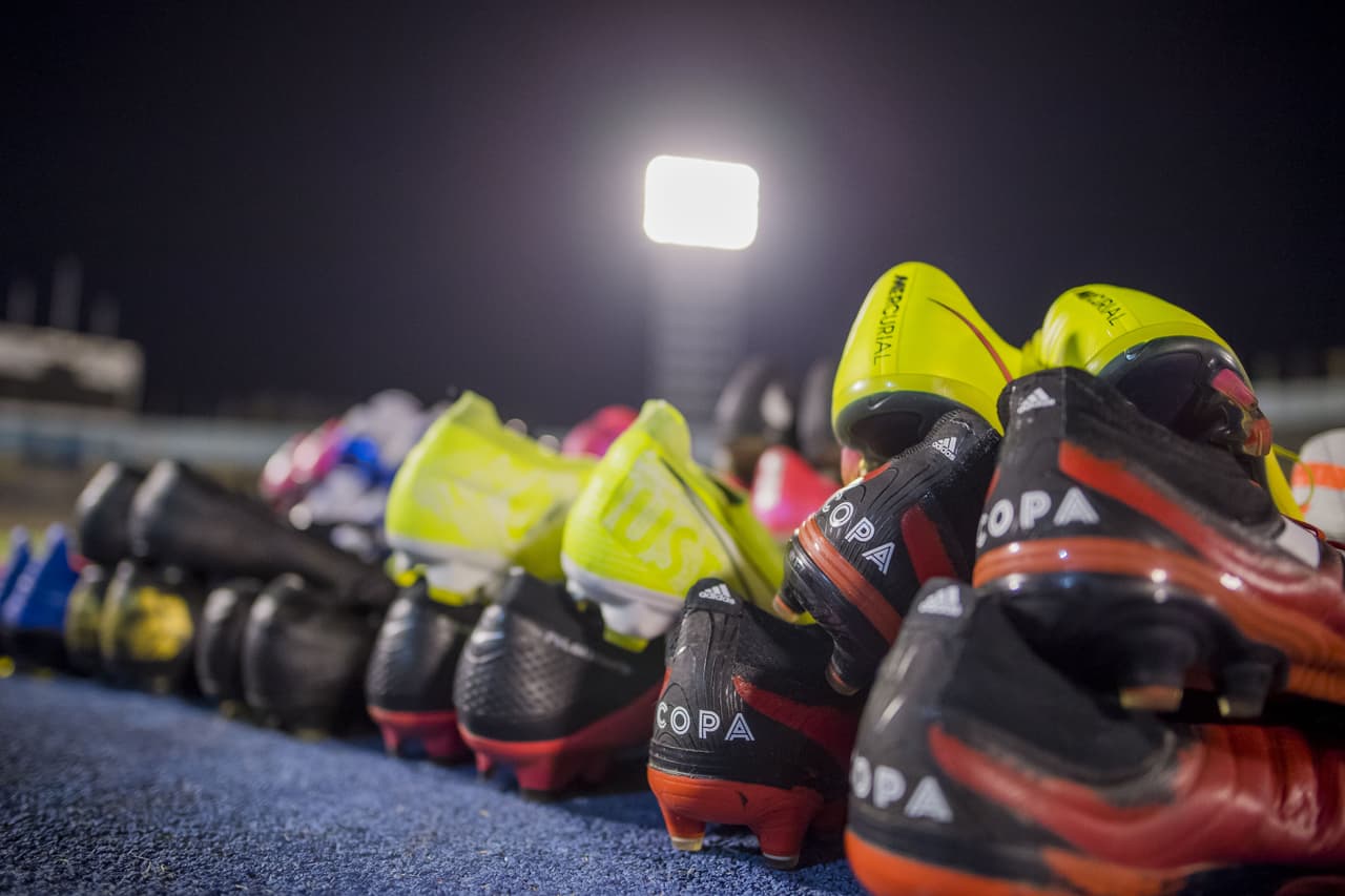 Todo listo para entrenar, ningún zapato se ha olvidado en México.