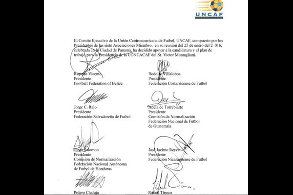 UNCAF respalda a Víctor Montigliani para la presidencia de Concacaf