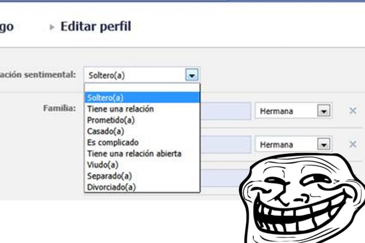 <b>FACEBOOK</b>
<br>
<b>Cambia el status sentimental y en automático se dará cuenta.</b>
<br>