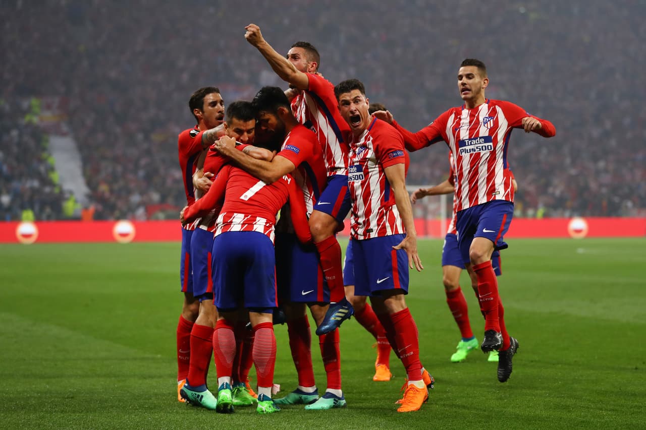Atlético de Madrid celebró el 3-0 con el tanto de Gabi, el capitán, al minuto 44 del segundo tiempo.