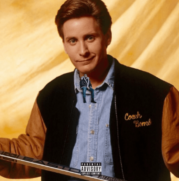 Drake jangeando en el cuello del actor Michael J. Fox.