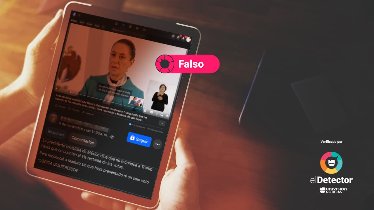 Es falso que Claudia Sheinbaum haya afirmado que no reconocería la victoria de Donald Trump hasta que se cuenten todos los votos