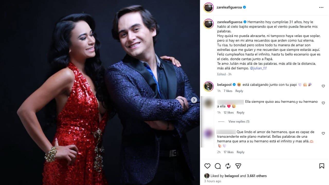Zarelea Figueroa le dedicó emotivo mensaje de cumpleaños a su hermano.