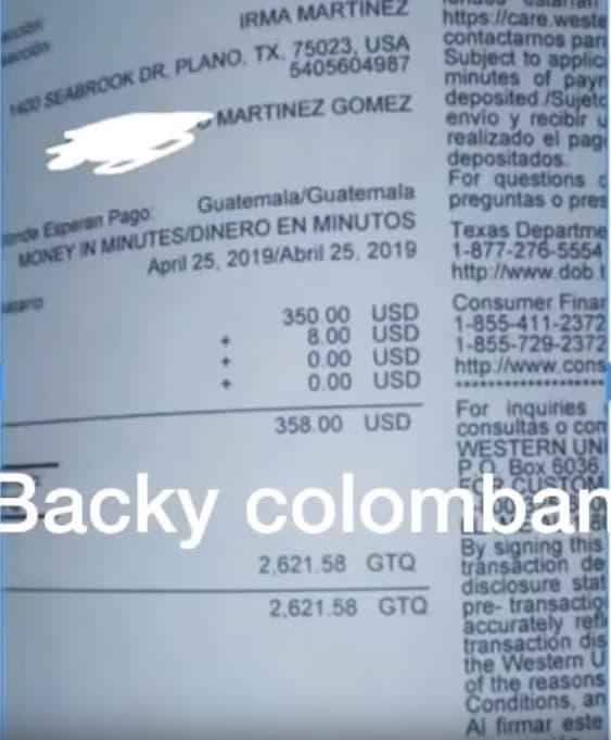 Como prueba de lo que expresó la señora Colombani, compartió en su canal de YouTube unas fichas de depósito donde aparece su nombre, además de un papel que parece ser un estado de cuenta. Con esas supuestas pruebas, acusó a su hija de ser la culpable de que su madre esté enferma.