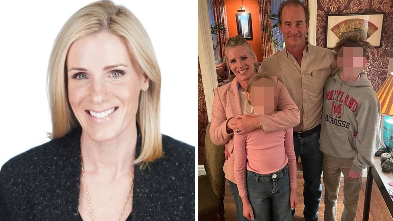 Kristin Cabot con su esposo Andrew Cabot y sus hijos.