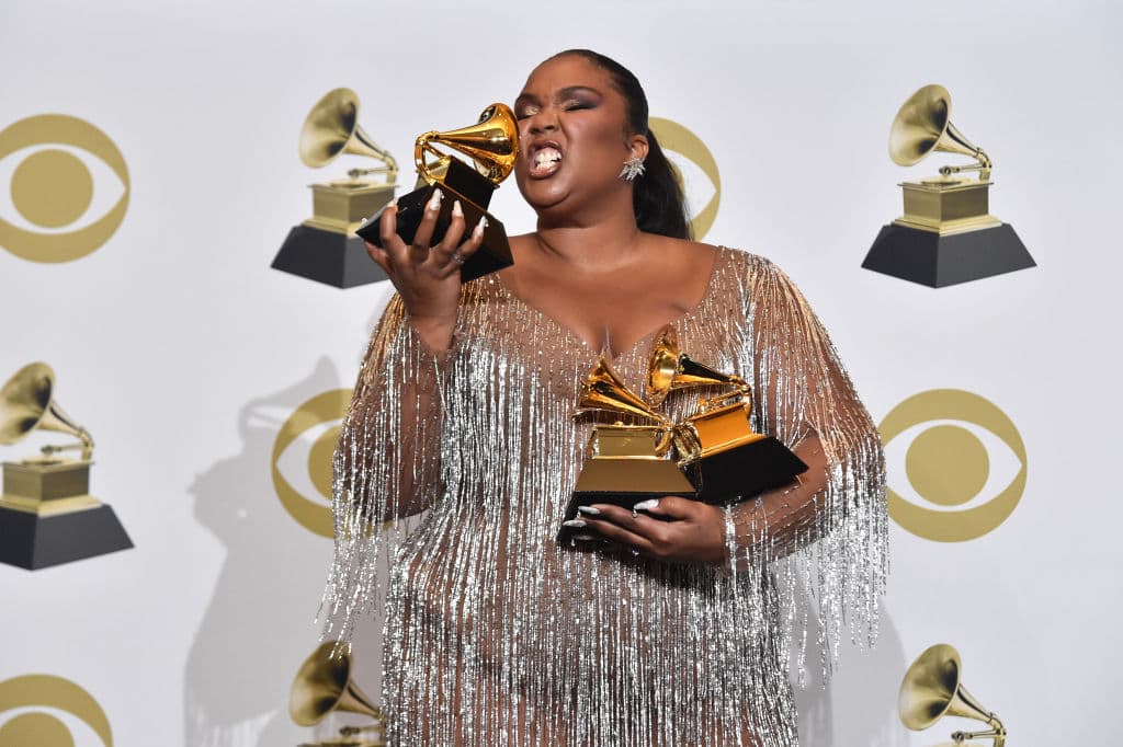 LOS ANGELES, CALIFORNIA - JANUARY 26: Lizzo, winner of Best Pop Solo Performance for "Truth Hurts", Best Traditional R&B Performance for "Jerome" and Best Urban Contemporary Album for "Cuz I Love You (Deluxe)", poses in the press room during the 62nd Annual GRAMMY Awards at STAPLES Center on January 26, 2020 in Los Angeles, California. (Photo by Alberto E. Rodriguez/Getty Images for The Recording Academy)