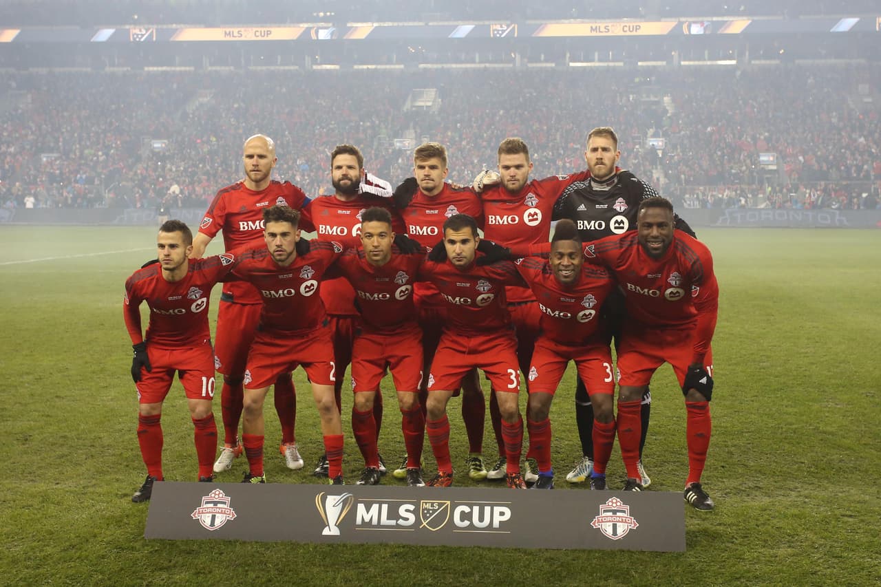 Los once iniciales por parte de Toronto FC, liderados por Sebastian Giovinco, Michael Bradley y Jozy Altidore.