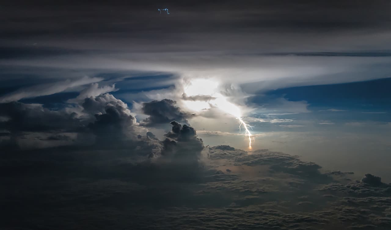 "I always see storms on the route I frequent, most during the hurricane season (June to November). Around Panama, a few miles north and south, is where we find them most often," he continued. The image shows lightning over the Caribbean Sea in April 2018.