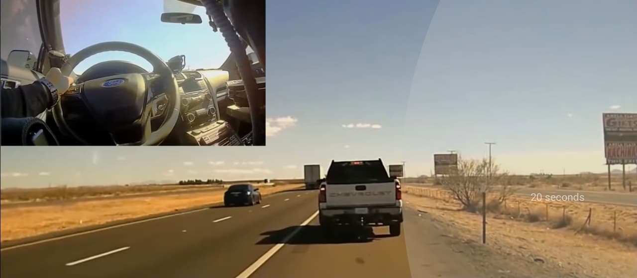 <b>Cuándo pasó. </b>El pasado 4 de febrero, Darian Jarrott, un
<a href="https://www.univision.com/temas/policia">policía</a> de Nuevo México,
<b>le solicitó al conductor de una camioneta blanca que se detuviera en la Interestatal 10</b>, al este de la ciudad de Deming, Nuevo México, como parte de una operación antinarcóticos entre varias agencias.
<br>