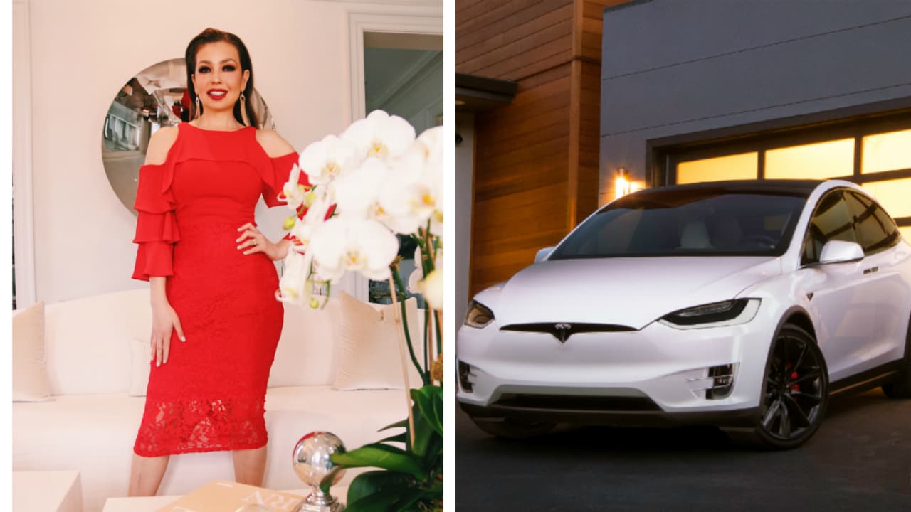 El segundo modelo que se aloja en la cochera de Thalía es una camioneta Tesla Model X.