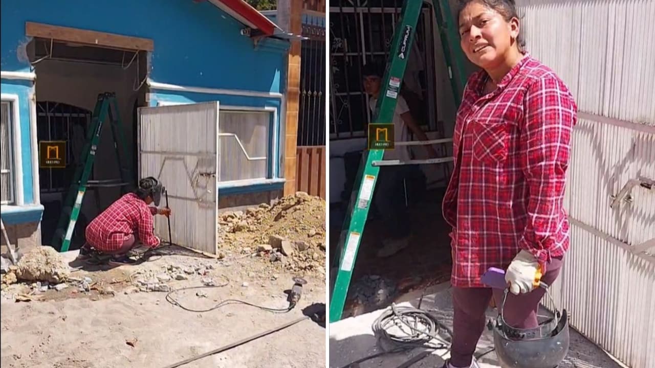 Madre latina trabaja como albañil para sacar a su hija adelante y su inspiradora historia se viraliza