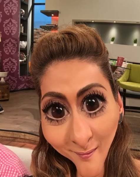 Galilea se ve súper chistosa con los diferentes filtros.