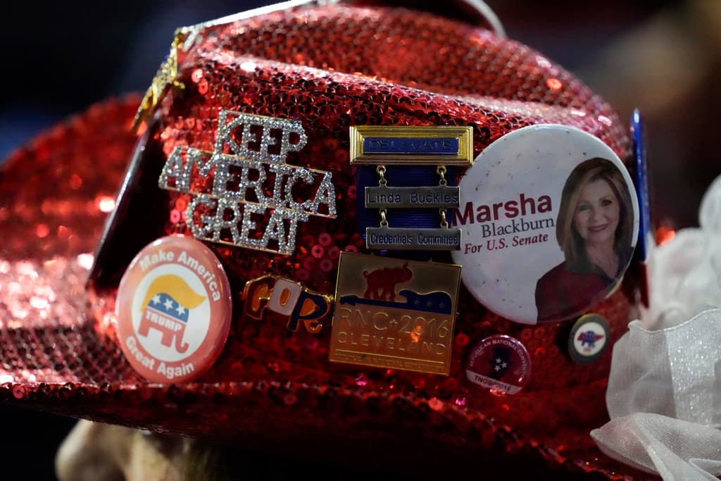 Un delegado de Tennessee llevaba este sombrero durante la Convención Nacional Republicana.