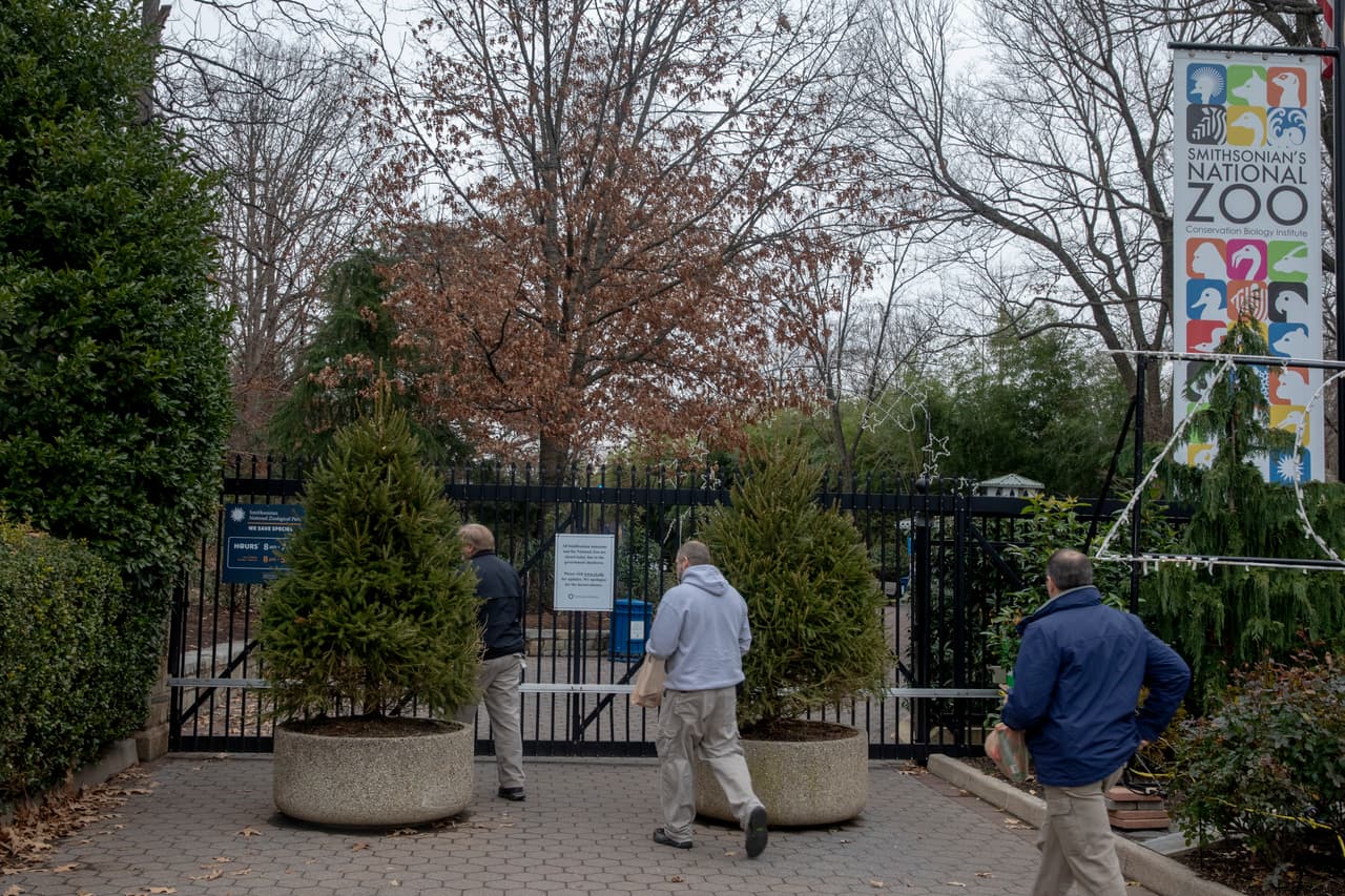 En la fotografía los empleados del Zoológico Nacional cuando entraron a las instalaciones cerradas para los turistas, 2 de enero de 2019.