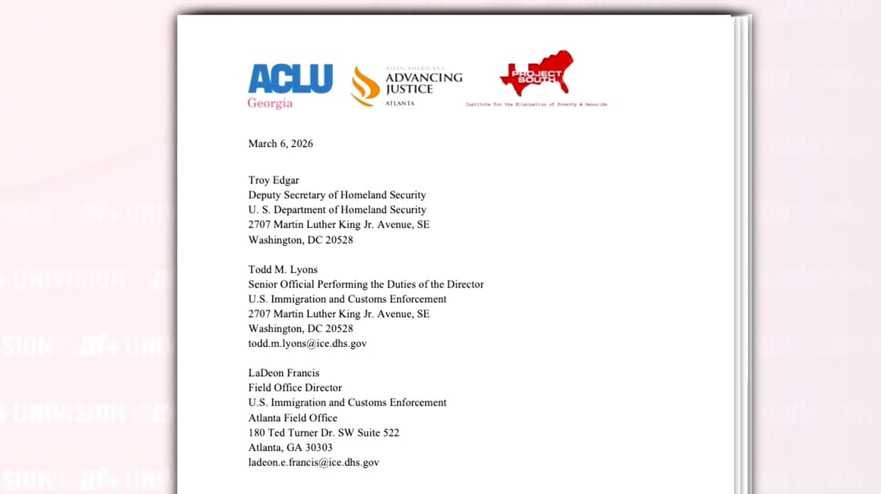 ACLU acusa a ICE de retener a inmigrantes en condiciones inhumanas en su oficina de Atlanta