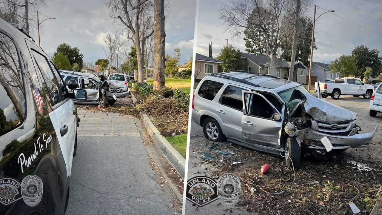 Incidente de ira al volante provoca fuerte choque en Upland