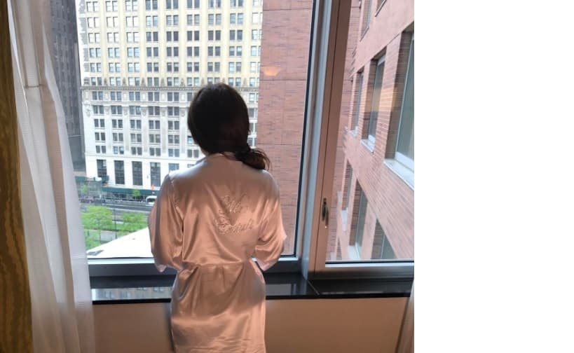 Gelena minutos antes de convertirse en la señora de Cutuli.