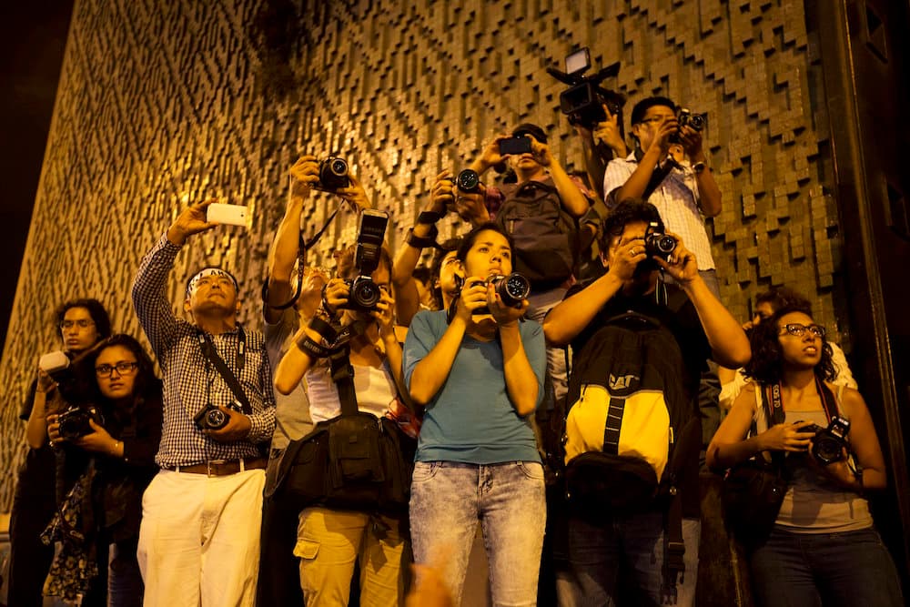 Periodistas de prensa peruana e internacional cubrieron la marcha anti Keiko