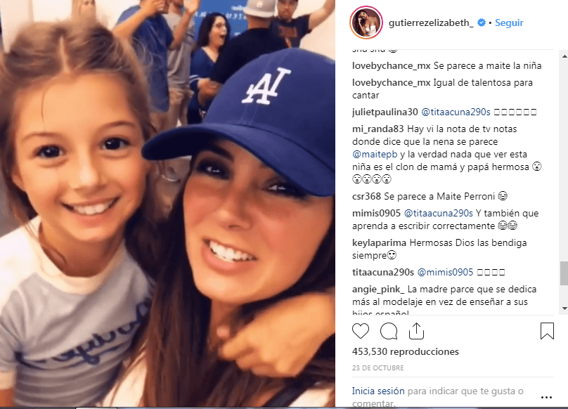 Dos días después, Elizabeth Gutiérrez publicó un video con su hija en Instagram. Algunos internautas volvieron a insistir en que la pequeña es muy parecida a la protagonista de 'Triunfo del amor'.