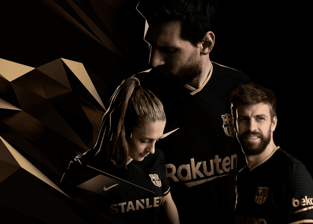 Segundo uniforme de Barcelona combina negro y dorado