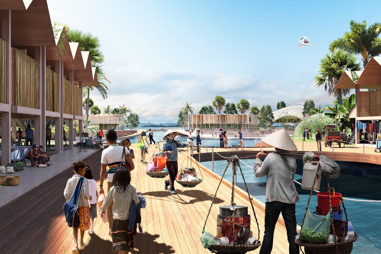 “Allí los seres humanos podrán vivir en armonía con la vida bajo el agua”, según Marc Collins Chen, cofundador y CEO de Oceanix. “La tecnología para que vivamos en el agua sin matar los ecosistemas marinos ya existe. Nuestro objetivo es que las ciudades flotantes sean asequibles y estén disponibles para todas las zonas costeras necesitadas y no se conviertan en un privilegio de la gente rica”, agregó. Cada vecindario modular será diseñado específicamente para el sitio donde será instalado.