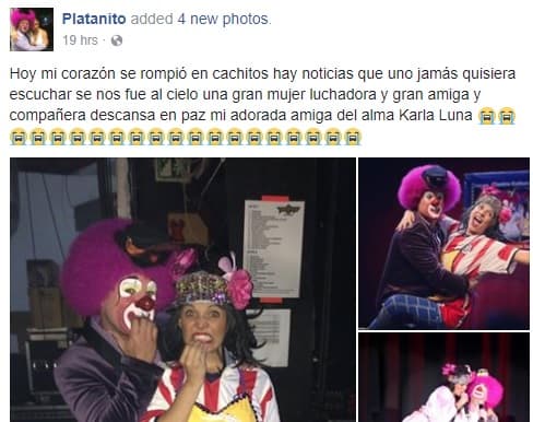 Sergio Verduzco confesó: "hoy mi corazón se rompió en cachitos" en Facebook. El mensaje estaba acompañado de divertidas instantáneas junto a su gran amiga.