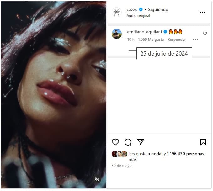 Emiliano Aguilar le escribió a Cazzu tras la boda de Ángela Aguilar y Nodal.