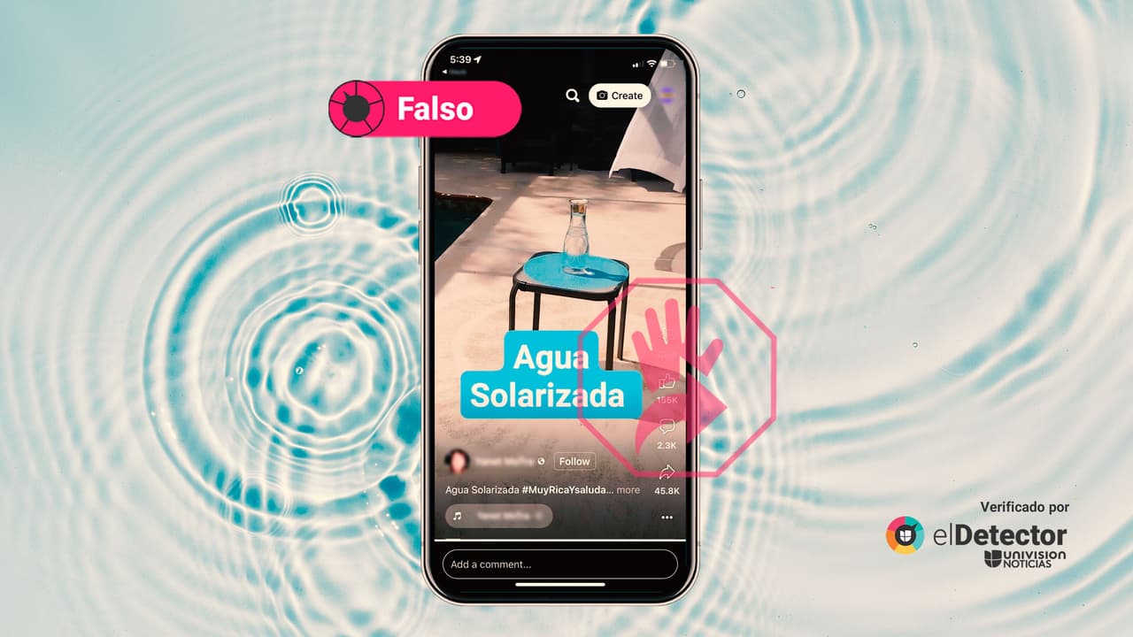 Es falso que ‘solarizar’ el agua hace que pueda absorber energía y transferirla o volver el líquido gelatinoso 