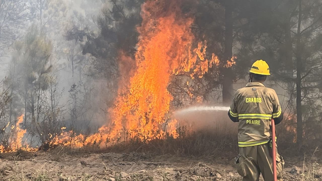 Contienen en un 60% incendio forestal de más de 4,000 acres al norte de Houston