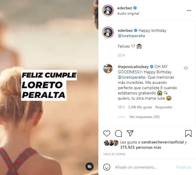 El comediante mexicano escribió: 'Happy birthday, Loreto Peralta. Felices 17".