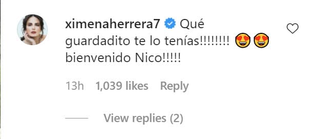 "
<b>¡Qué guardadito te lo tenías!</b> ¡Bienvenido, 'Nico'!", escribió la actriz.