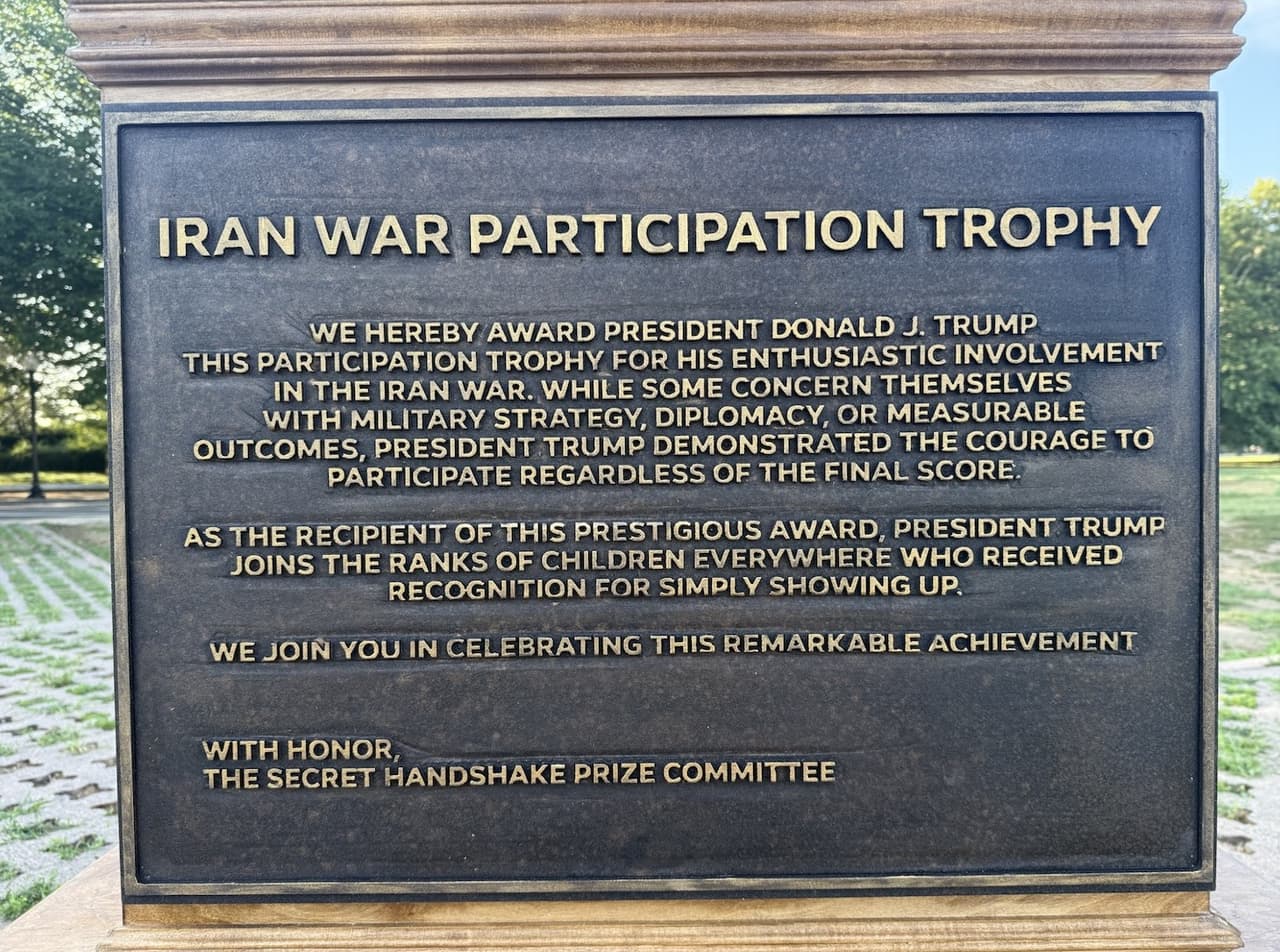 Placa explicativa del trofeo.