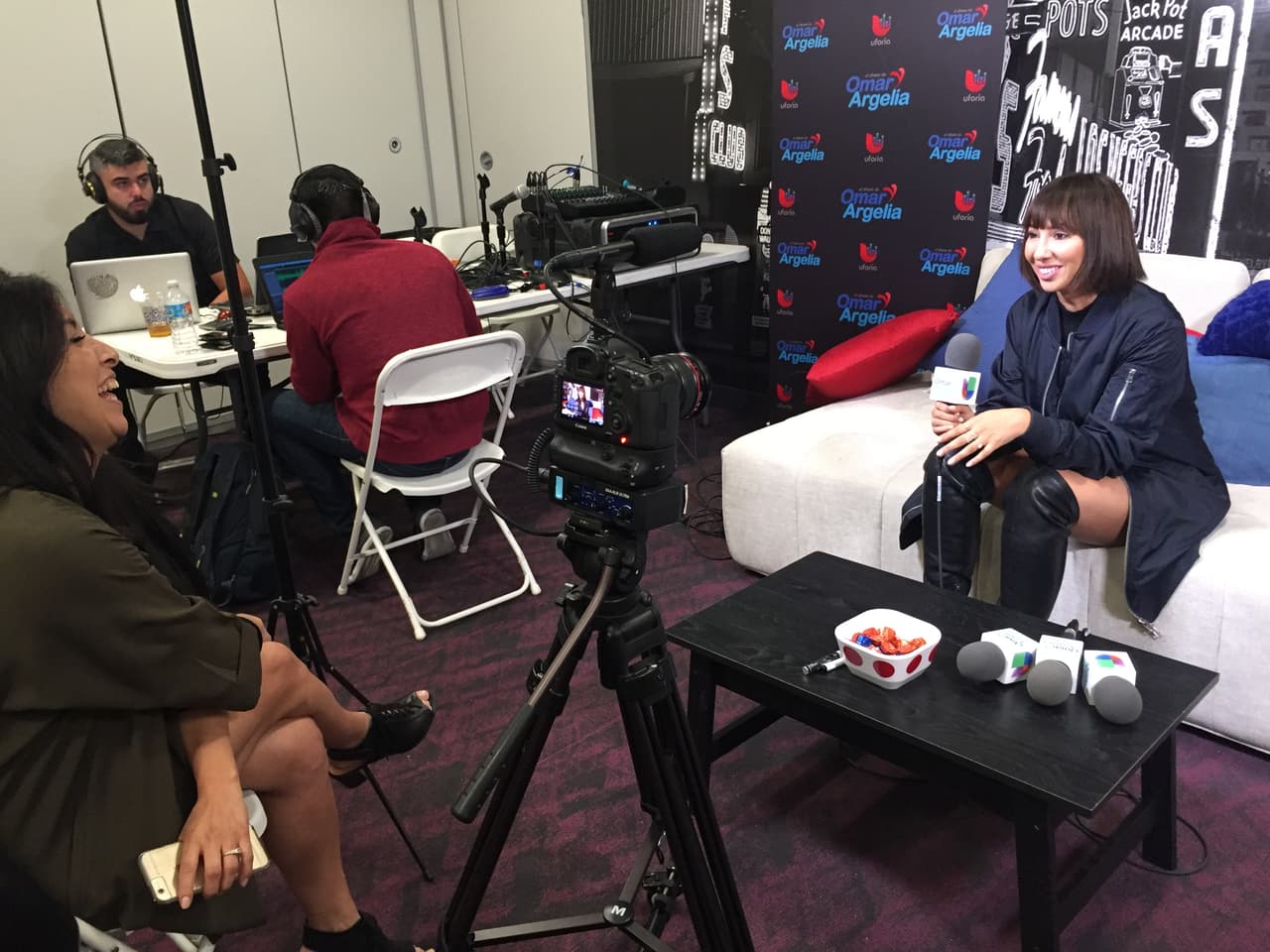 Detrás de cámaras de las entrevistas.