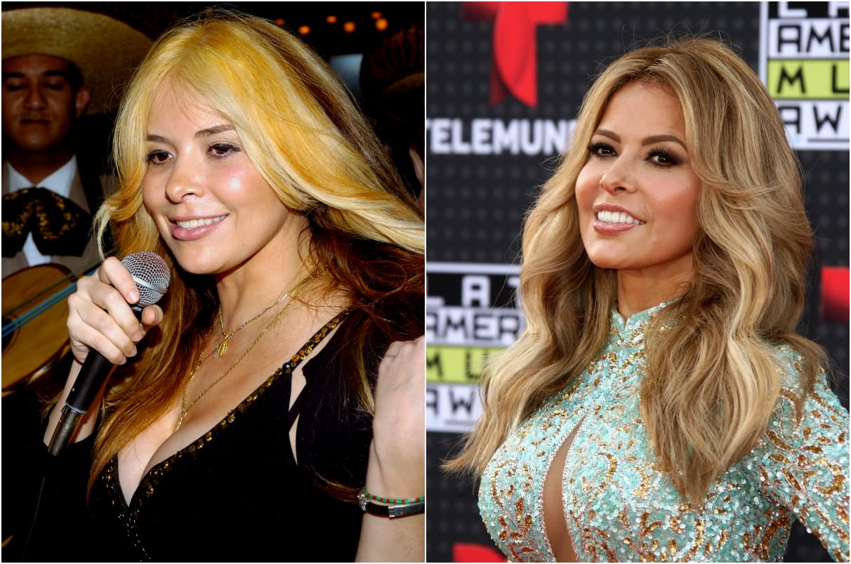 Gloria Trevi / 26 años después, Gloria sigue teniendo el pelo suelto, ¡pero mejorado! El volumen rebelde y cejas pobladas de la cantante se pusieron en manos de los expertos; ahora, “la Trevi” luce casi irreconocible. Además de hacerle justicia a sus pómulos, le añade más expresión a su mirada con el poder del delineado. Realmente luce increíble.