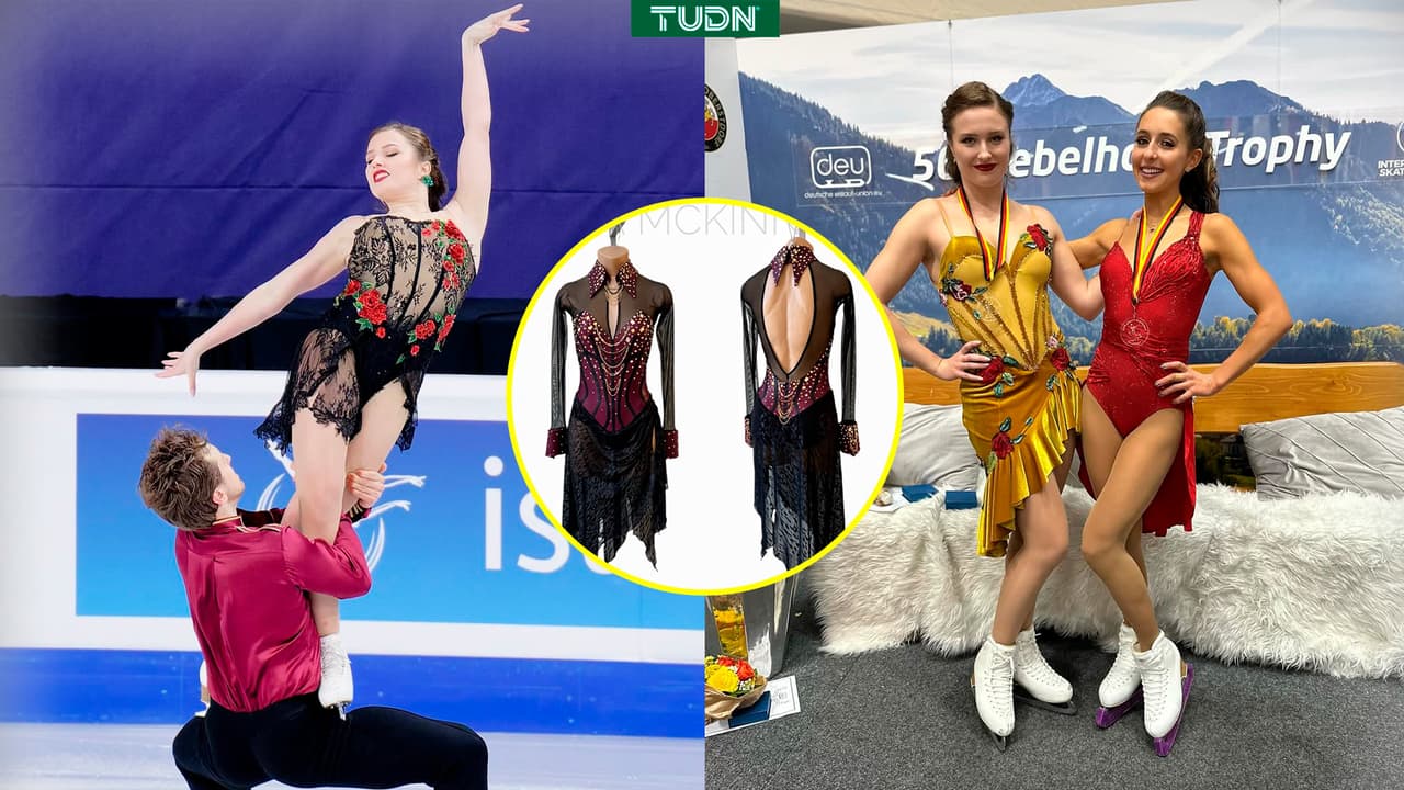 Christina Carreira compite en patinaje de hielo con vestido… ¡extraviado días antes!