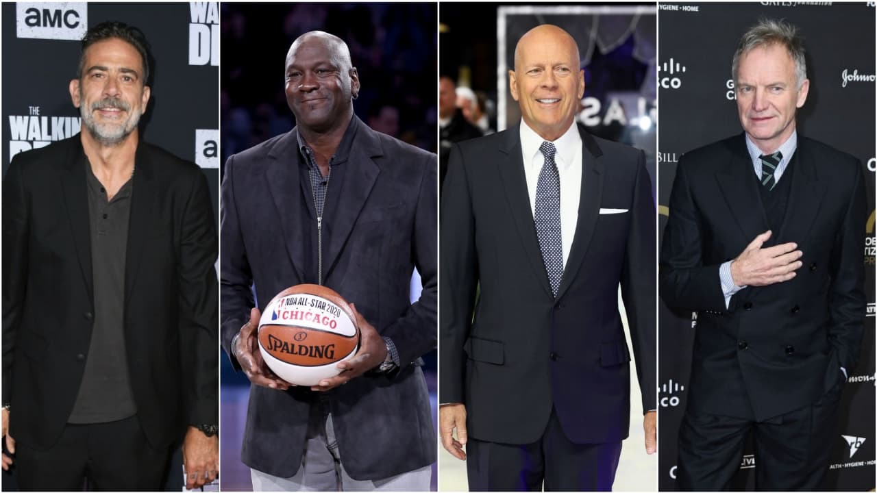 Jeffrey Dean Morgan (54), Michael Jordan (57), Bruce Willis (65), Sting (69), entre otros. 
<br>