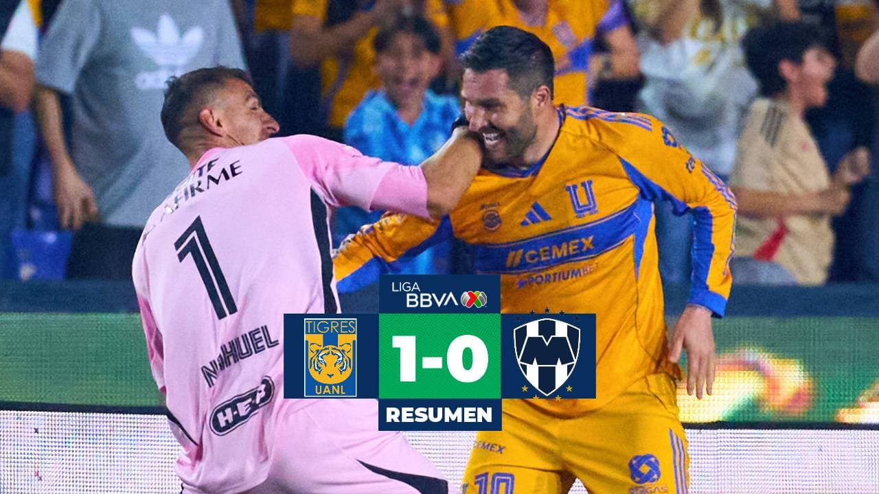 Tigres derrota a Monterrey con gol de Gignac en tiempo de compensación