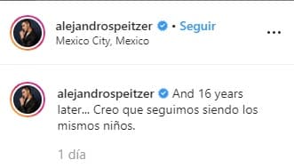 "Y 16 años después… creo que seguimos siendo los mismos niños", escribió el actor en
<b><a href="https://www.instagram.com/p/B6lJWBQIwNV/" target="_blank"> Instagram</a></b>.