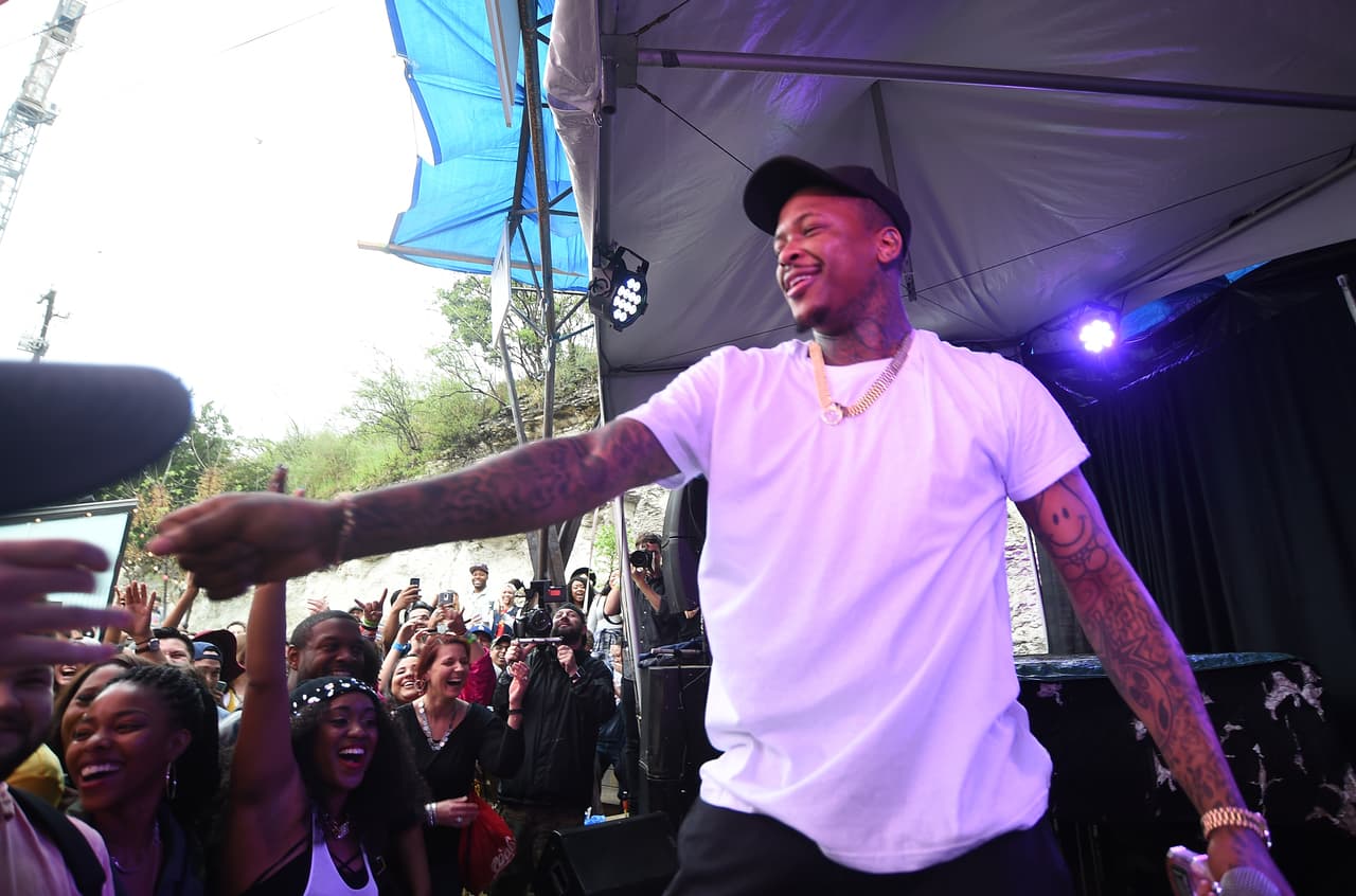 AUSTIN, TX - MARCH 21: YG performs at the Axe/Spin House during the 2015 SXSW Music, Fim + Interactive Festival at Cheer Up Charlie's on March 21, 2015 in Austin, Texas. (Photo by Michael Buckner/Getty Images for SXSW)