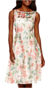 Danny & Nicole® Sleeveless Floral Burnout A-Line Dress, 59.99 dólares en Jcpenney.com