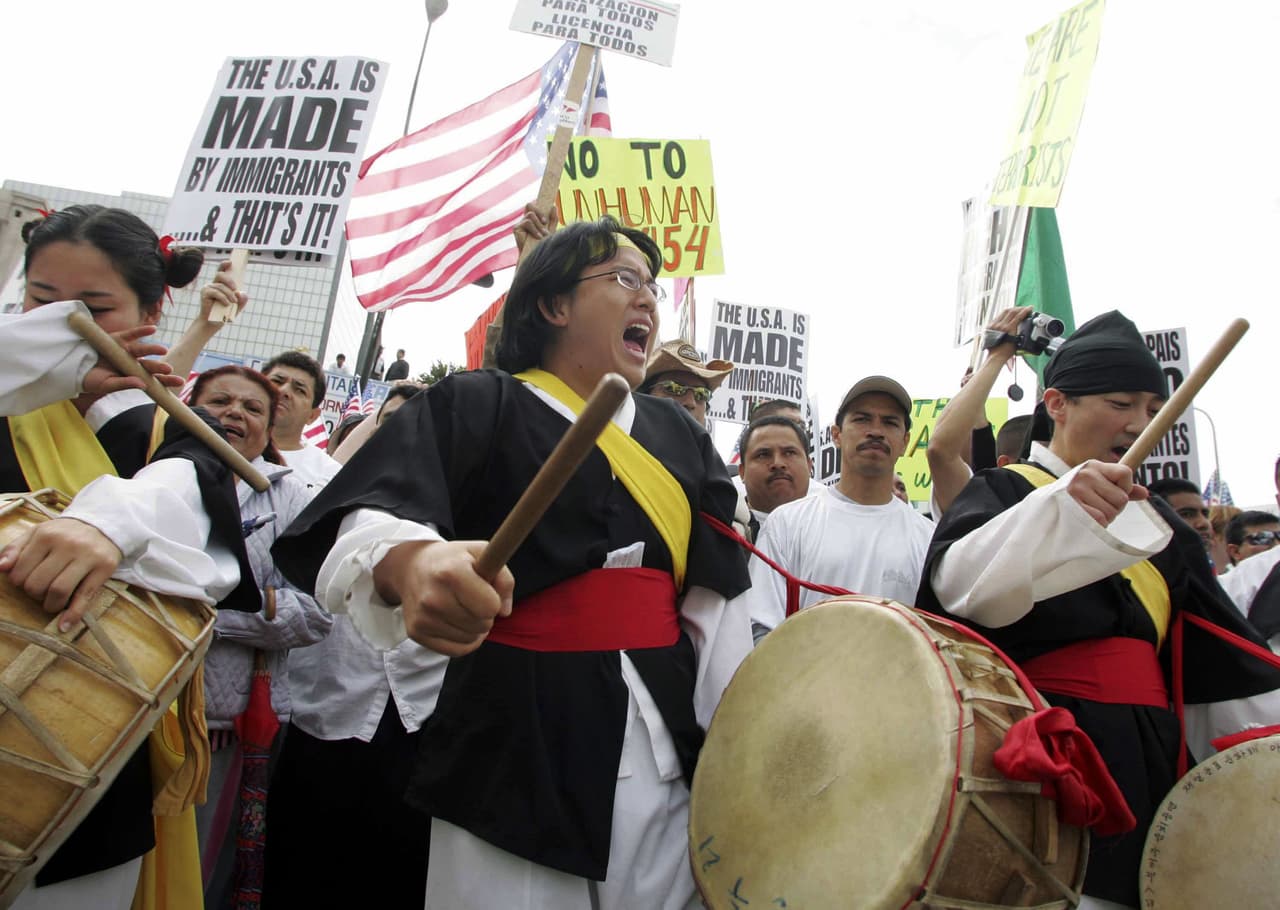 La protesta llegó hasta el ayuntamiento de Los Ángeles.