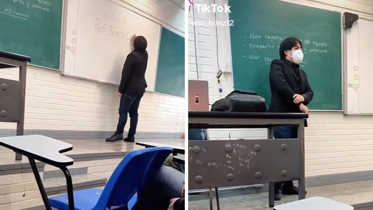 El joven llegó y los alumnos no sospecharon de la broma